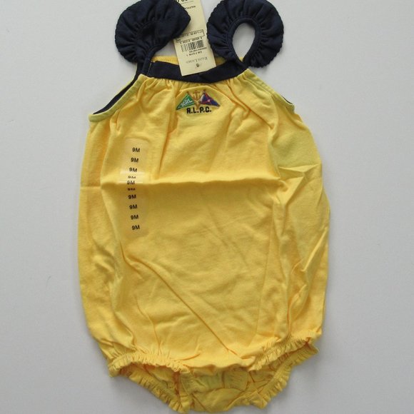 Ralph Lauren Infant Girls Sleeveless Thea RLPC Crested 1pc Bodysuit 9m $30 - Picture 1 of 5